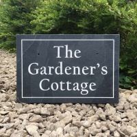 RIVEN Slate House Sign Address Plaque 300 x 200mm - THREE LINES & BORDER